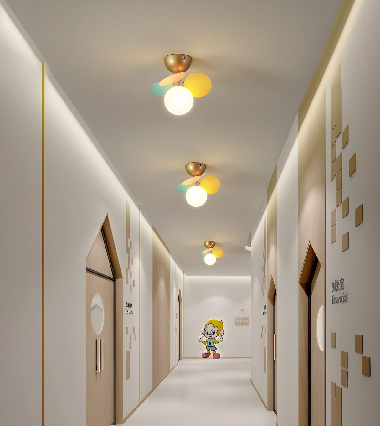 Modern flush mount ceiling light with acrylic discs colour option view 15