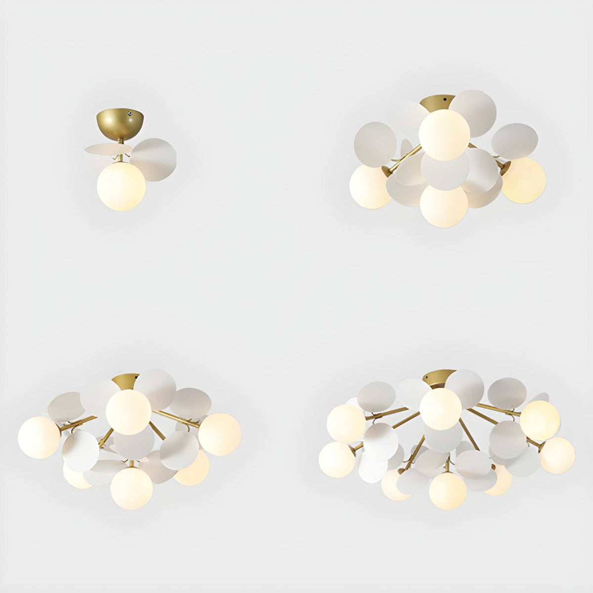 Modern flush mount ceiling light with acrylic discs close detail view 38