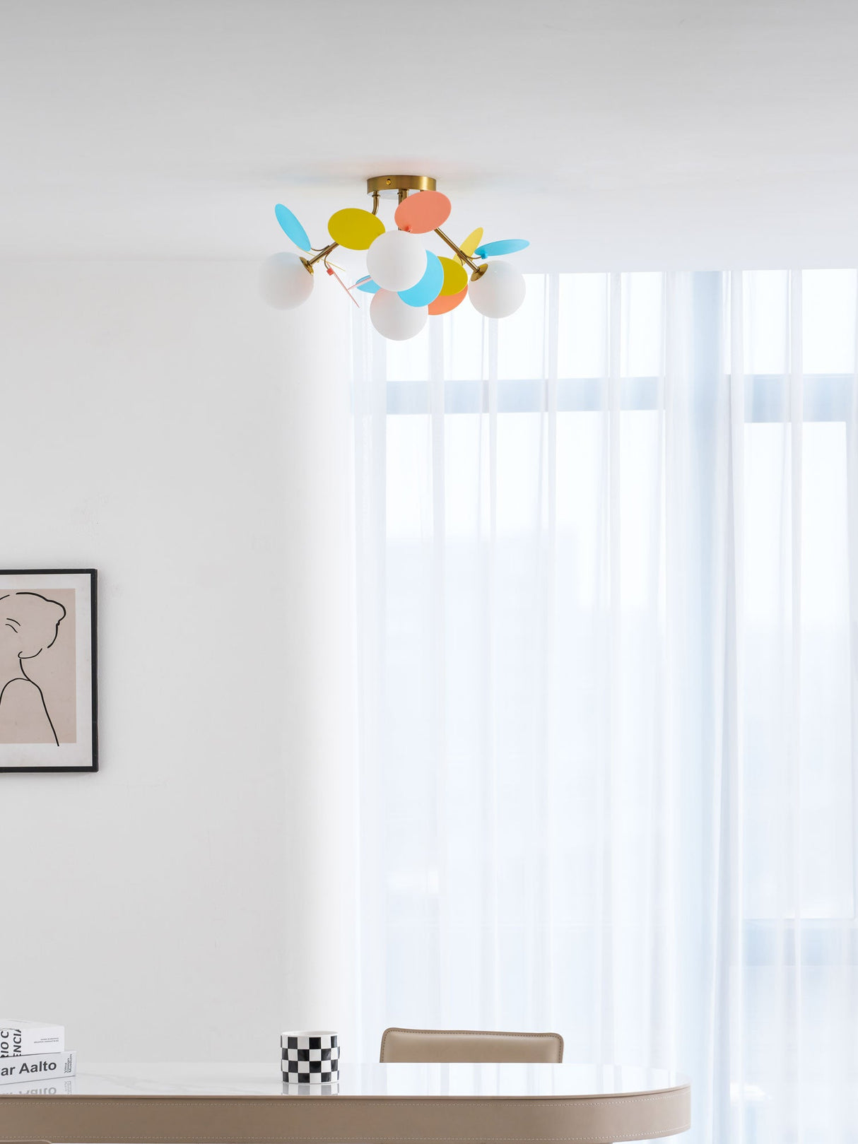 Modern flush mount ceiling light with acrylic discs alternative angle view 55