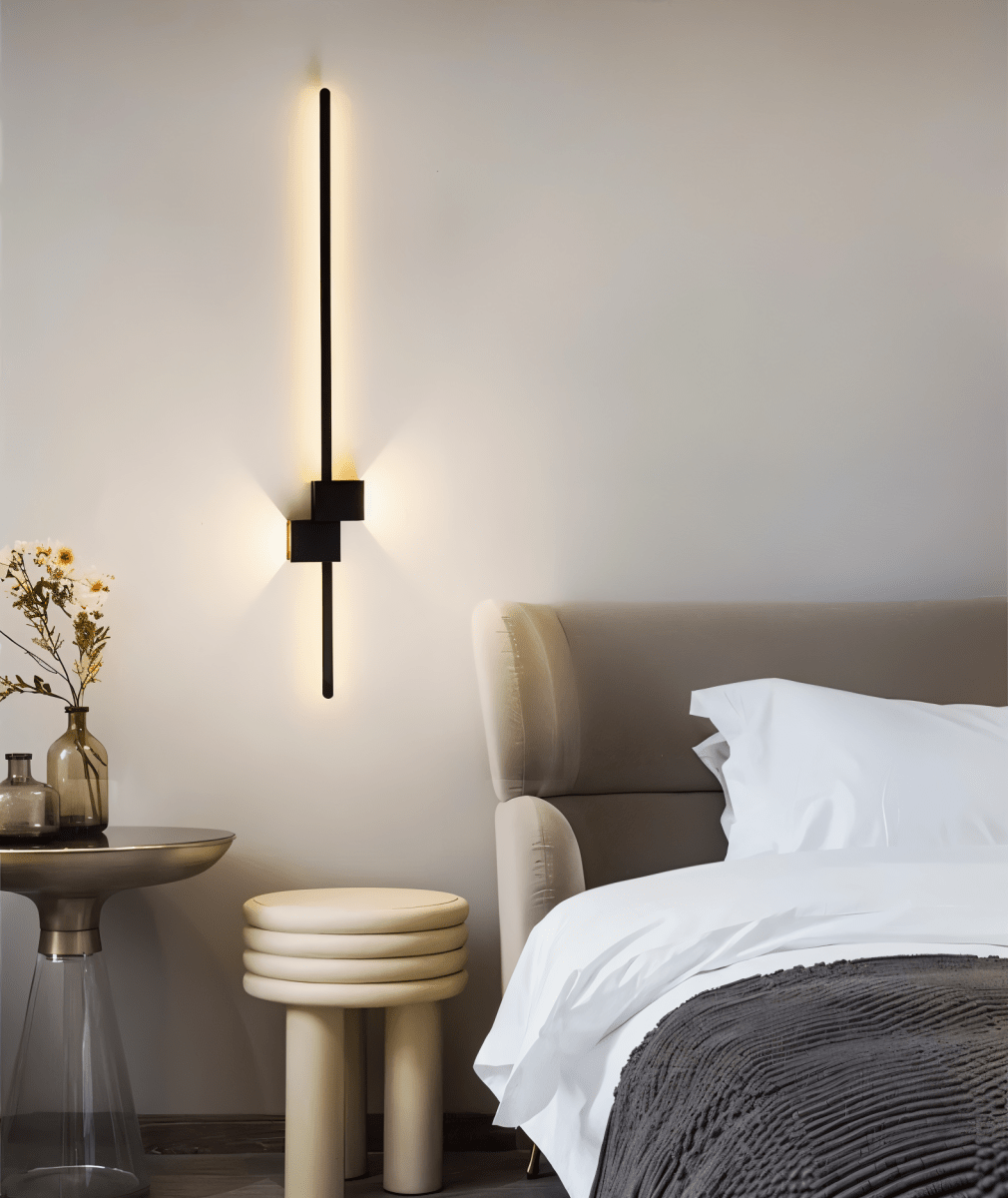 Modern linear sconce casting indirect ambient wall lighting