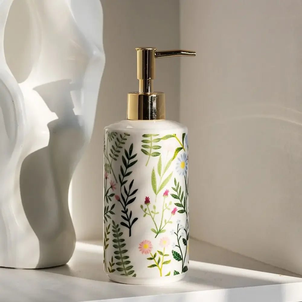 Modern White Soap Dispenser - 430ml Ceramic Pump for Moisturizer & Liquid Soap - ceramic soap dispenser - Hurbane Home