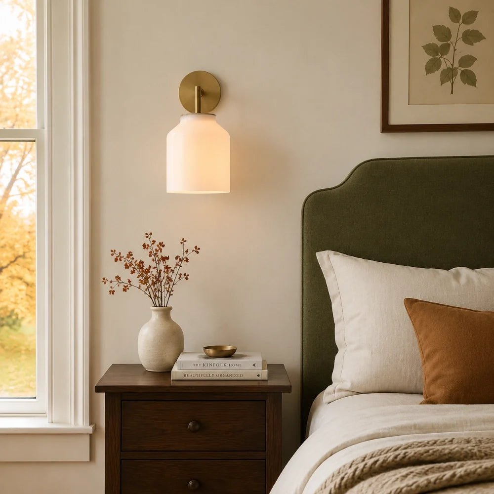 Nordic minimalist glass dome wall sconce colour option view 3