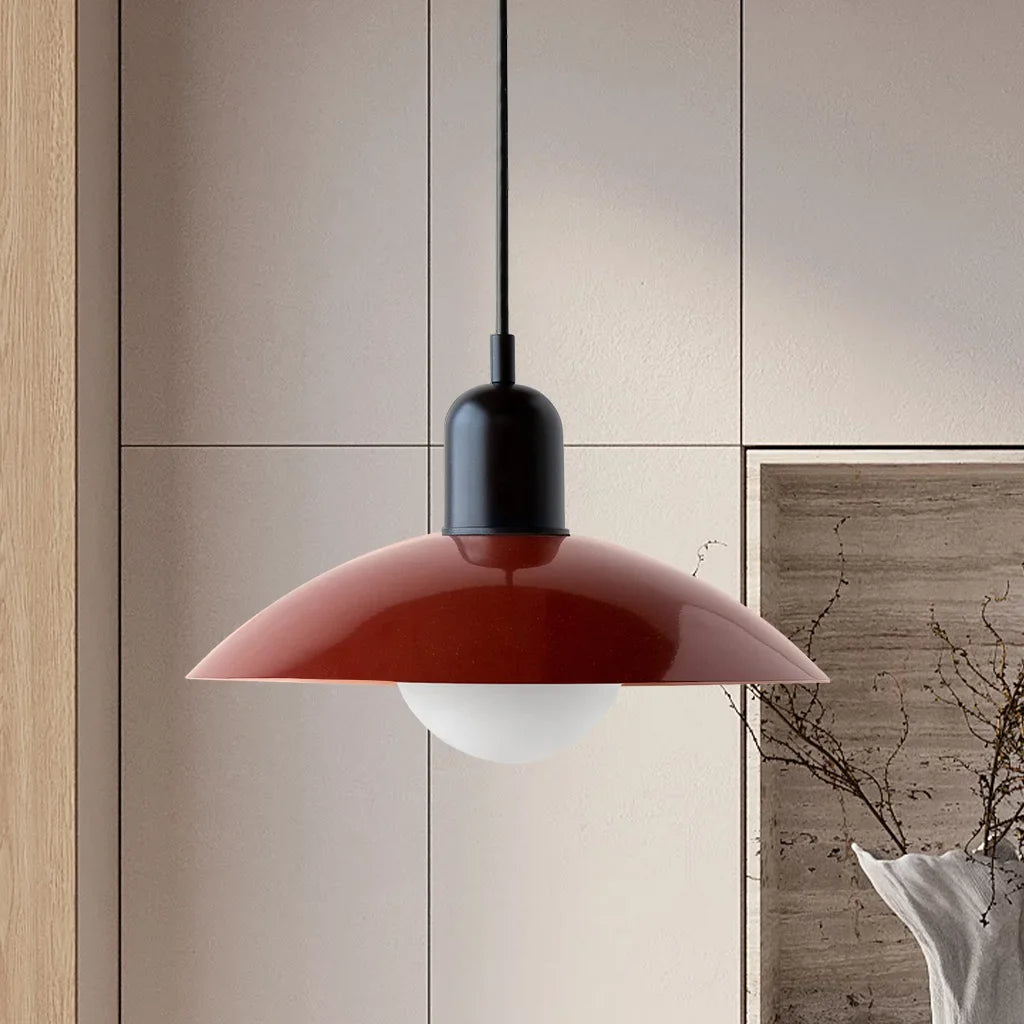 Ophelia Morandi UFO Pendant Light Modern Glass Metal Disc Orb