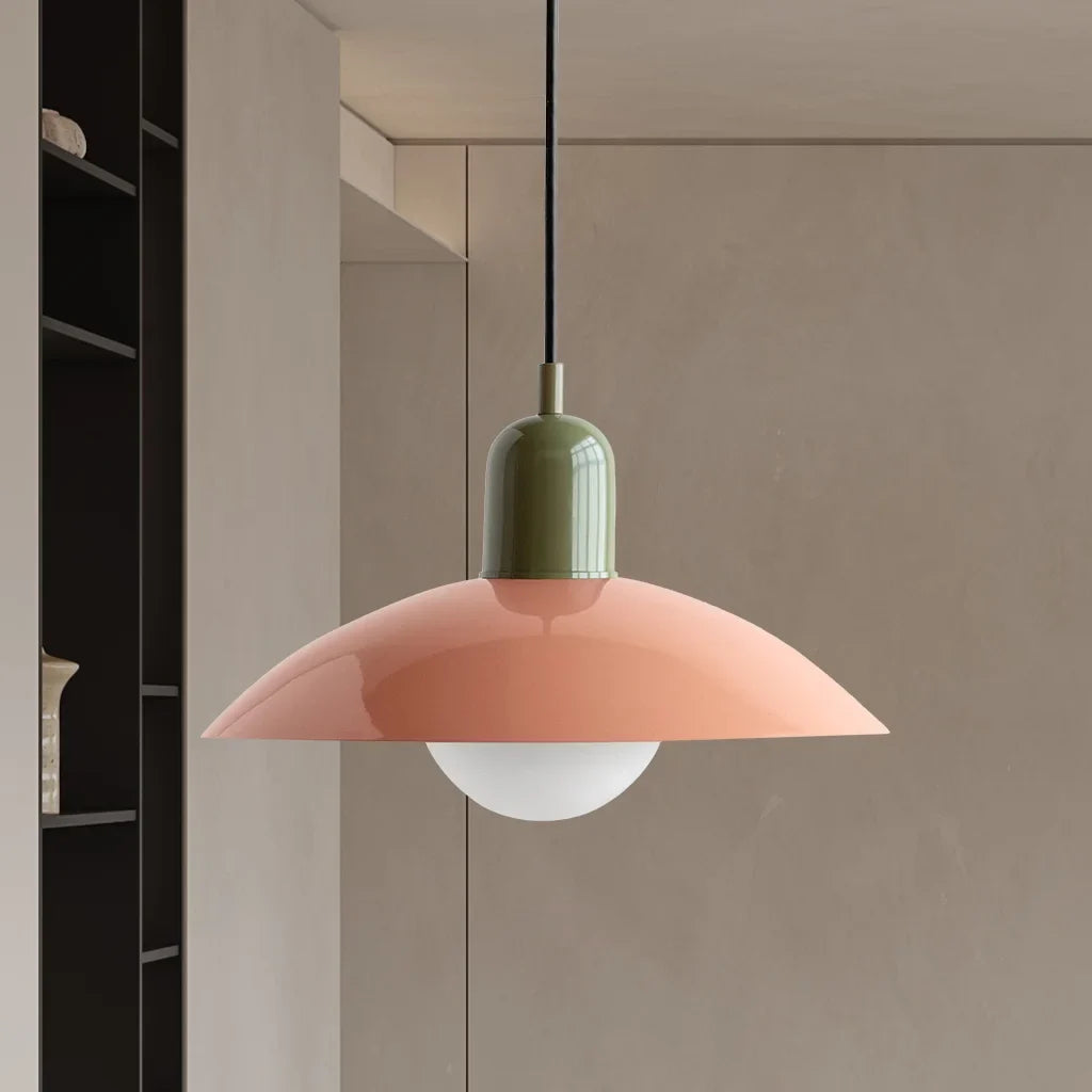 Ophelia Morandi UFO Pendant Light Modern Glass Metal Disc Orb