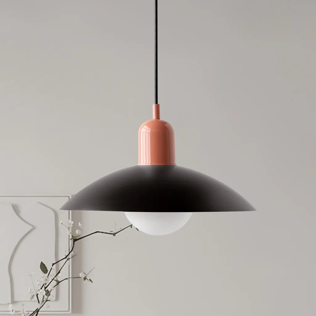 Ophelia Morandi UFO Pendant Light Modern Glass Metal Disc Orb