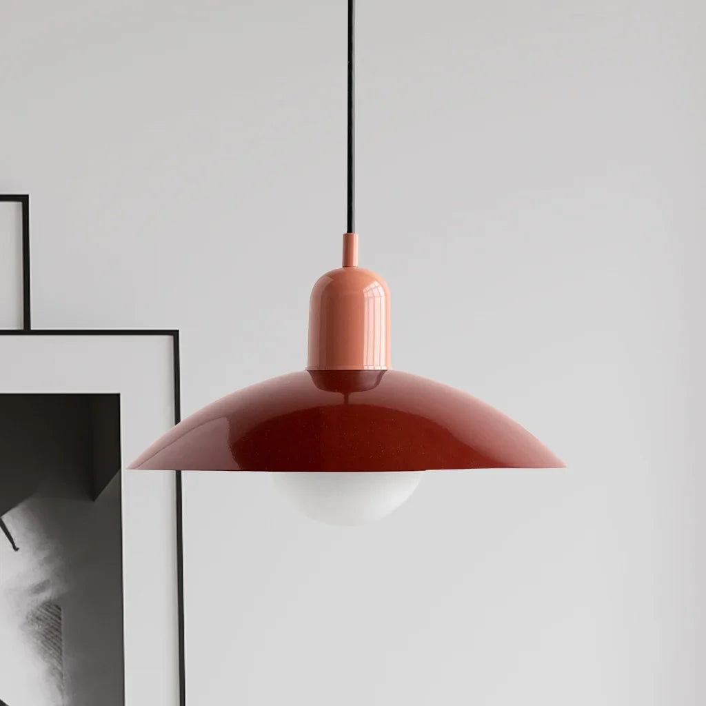 Ophelia Morandi UFO Pendant Light Modern Glass Metal Disc Orb