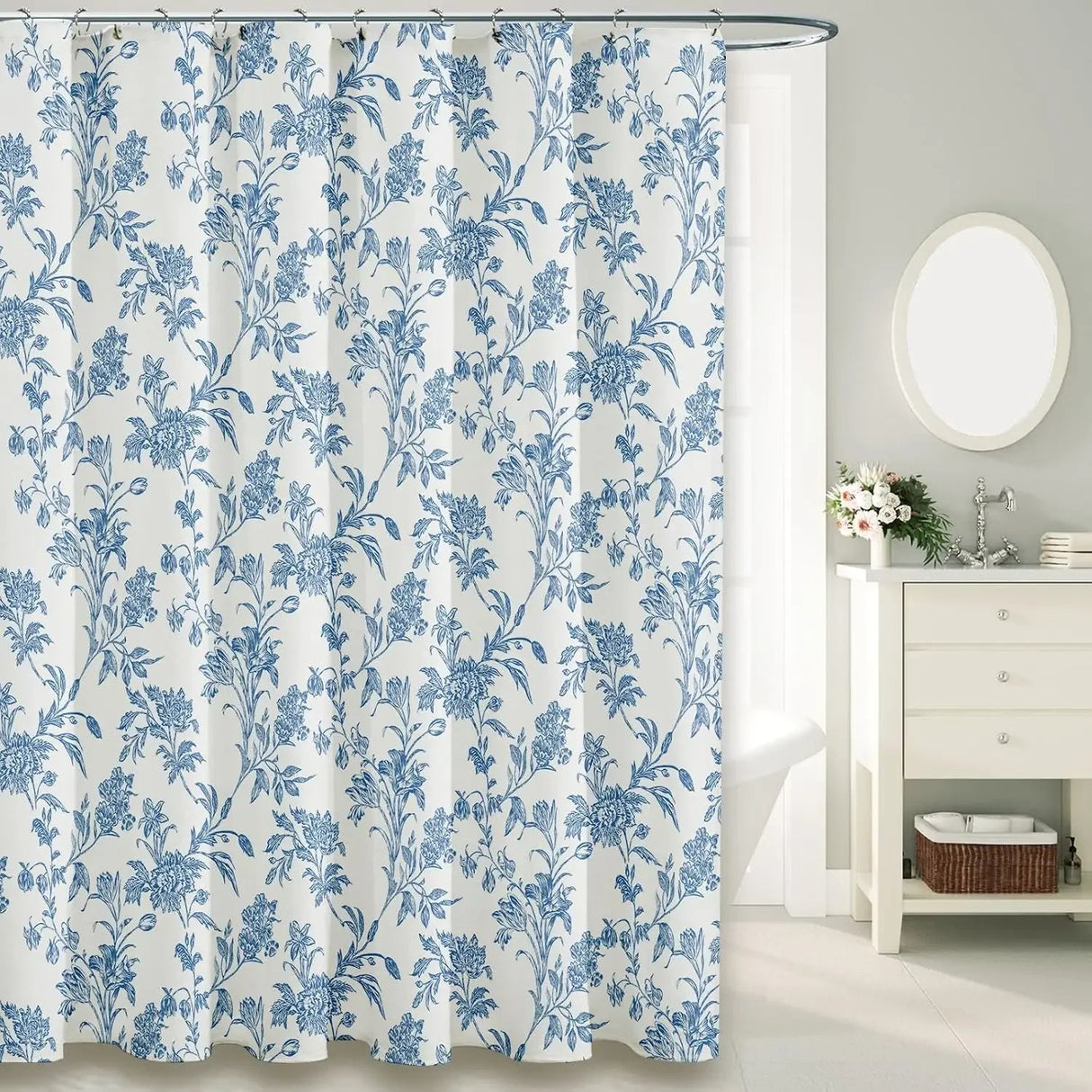 Organic Cotton Shower Curtain - Eco - Friendly Fabric for Stylish Bathroom Decor - fabric shower curtain - Hurbane Home