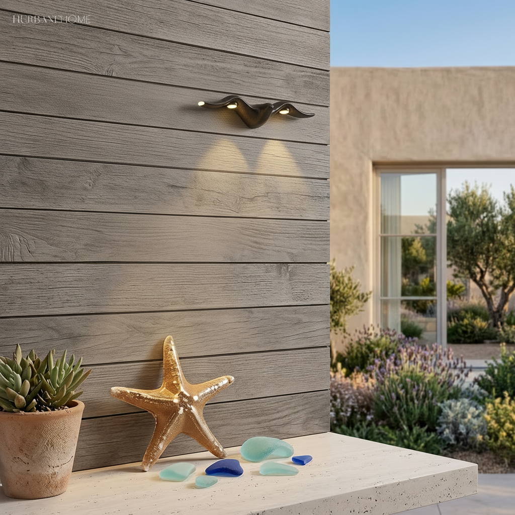 Outdoor LED Wall Light with Sculpted Animal Shapes in Aluminum
