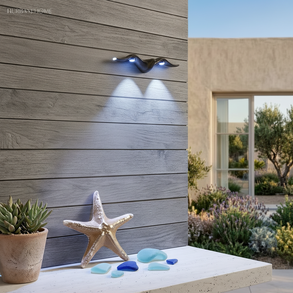 Outdoor LED Wall Light with Sculpted Animal Shapes in Aluminum