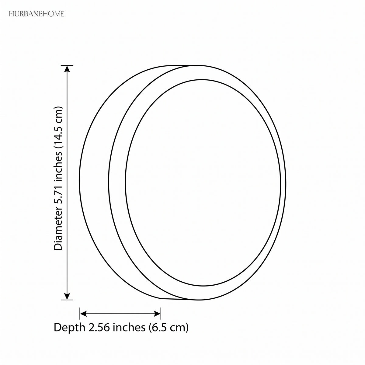 Outline drawing giving the fixture diameter 5.71 inches and depth 2.56 inches