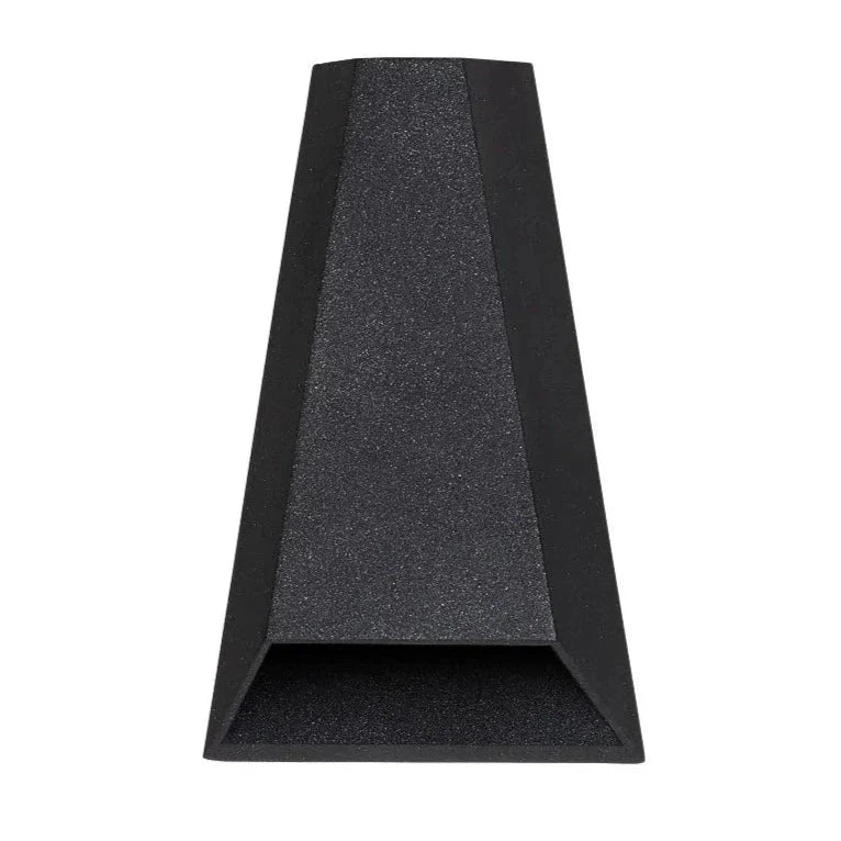 Front product view of the black wedge sconce against a plain backdrop