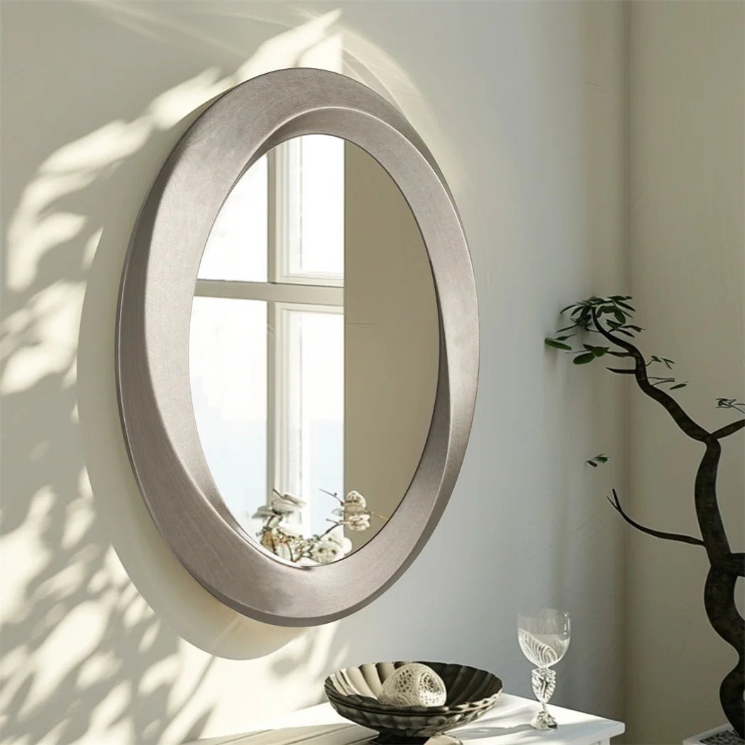 Oval Wall Mirror – Baroque Gold Beveled Decorative Accent - Hurbane Home