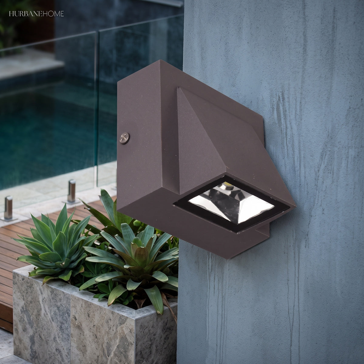 Modern Minimalist Wall Sconce Ayla Waterproof Outdoor styled in a room setting