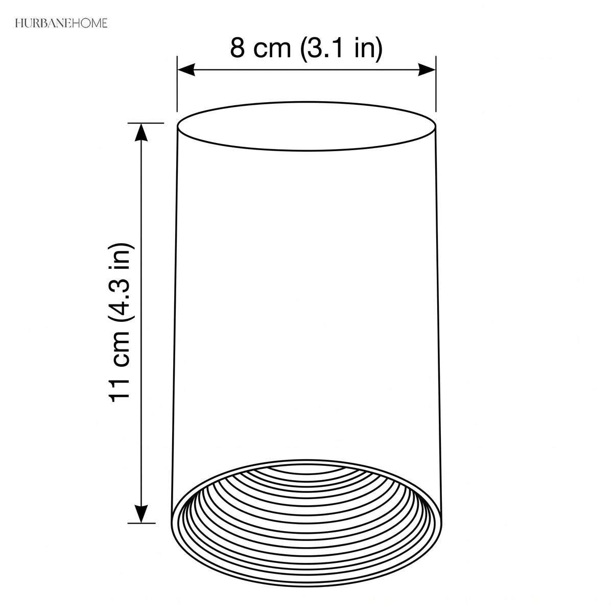 Modern LED Surface Dimmable Ceiling Spotlight Aluminum 1-Light dimension guide illustration