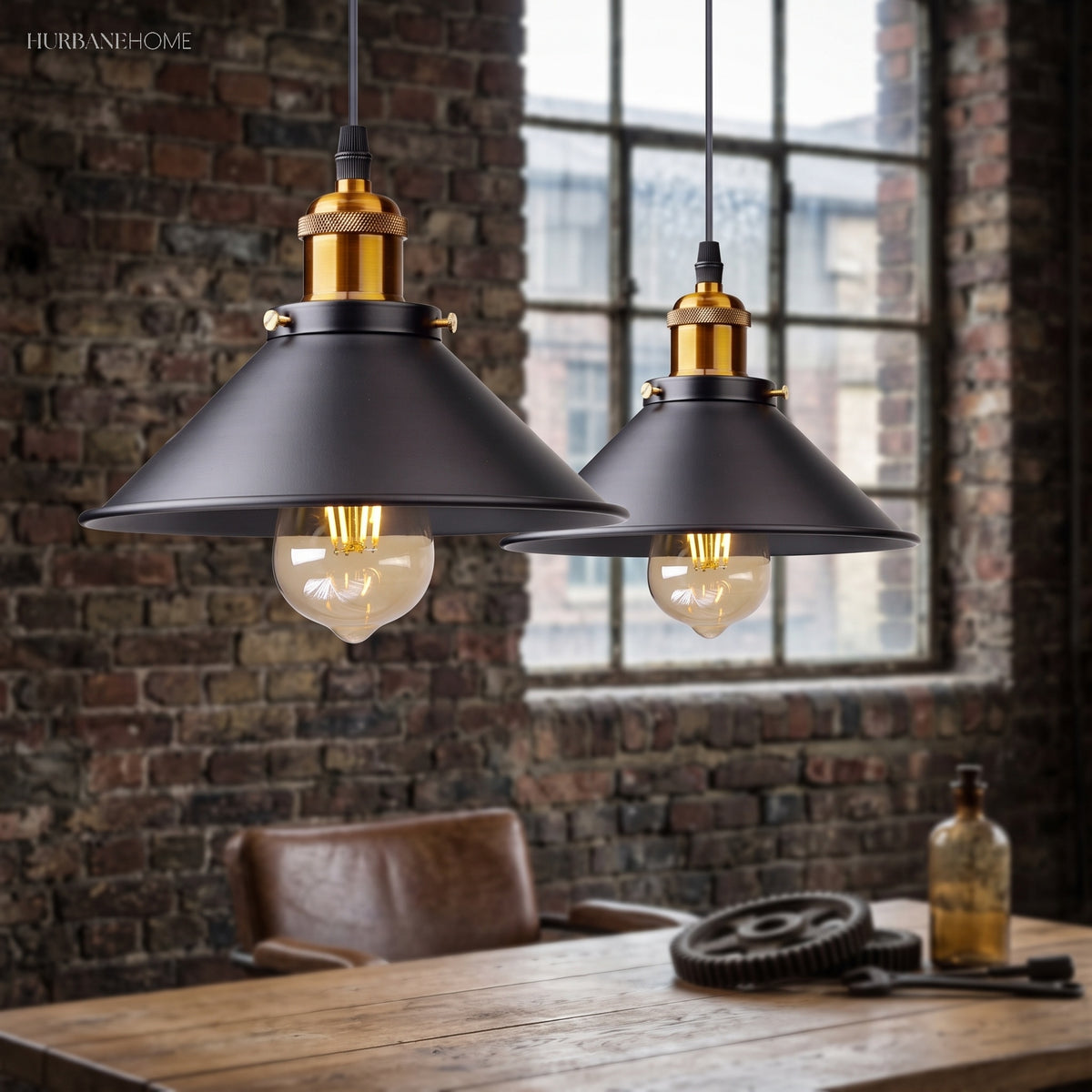 Vintage Nordic Pendant Light Industrial 1-Light styled in a room setting