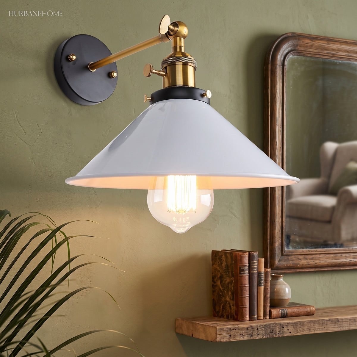 Modern Nordic Wall Lamp Oxnard 1-Light styled in a room setting