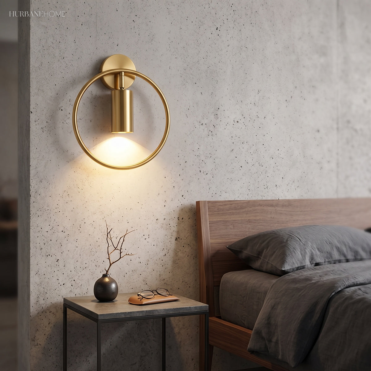 Modern Rotated Wall Sconce Ada LED 1-Light styled in a room setting