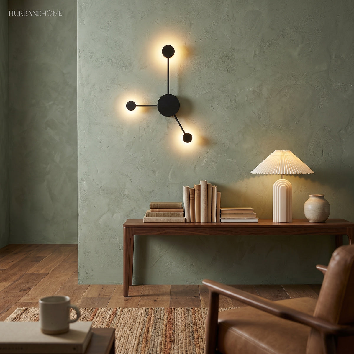 Modern Nordic Wall Sconce Alora LED styled in a room setting