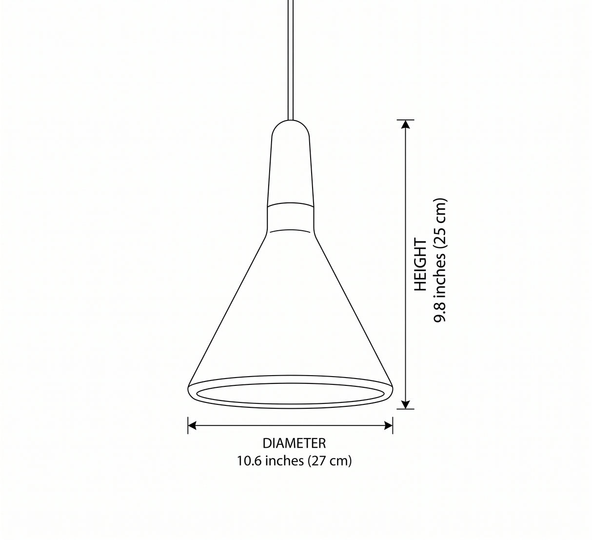 Nordic Wood Pendant Light - Size Illustration