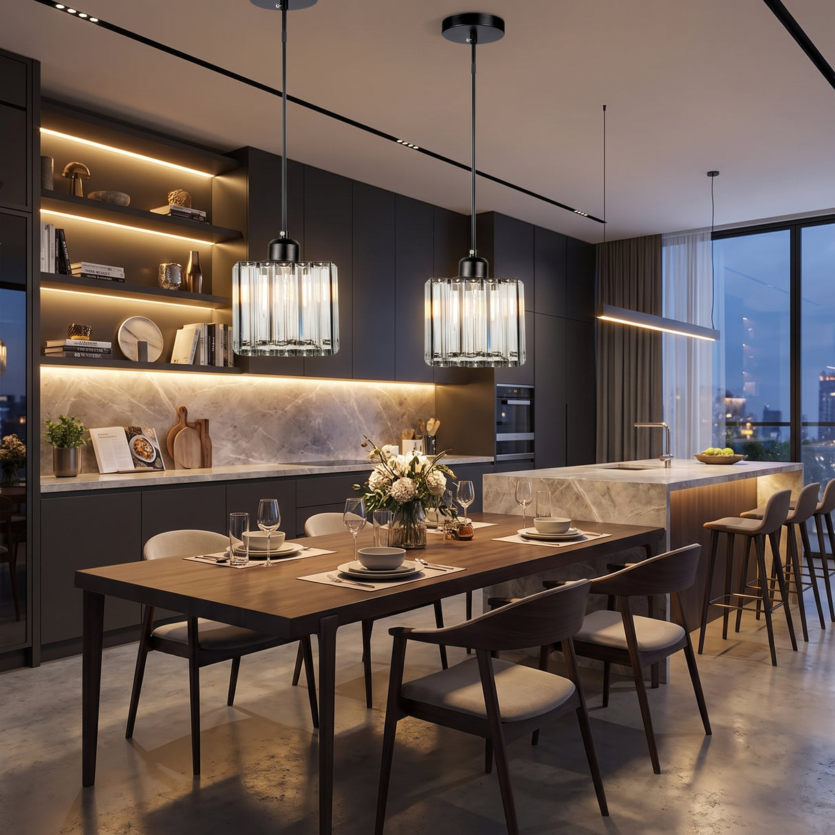 Multi-Head Glass Pendant Light - Lifestyle 1