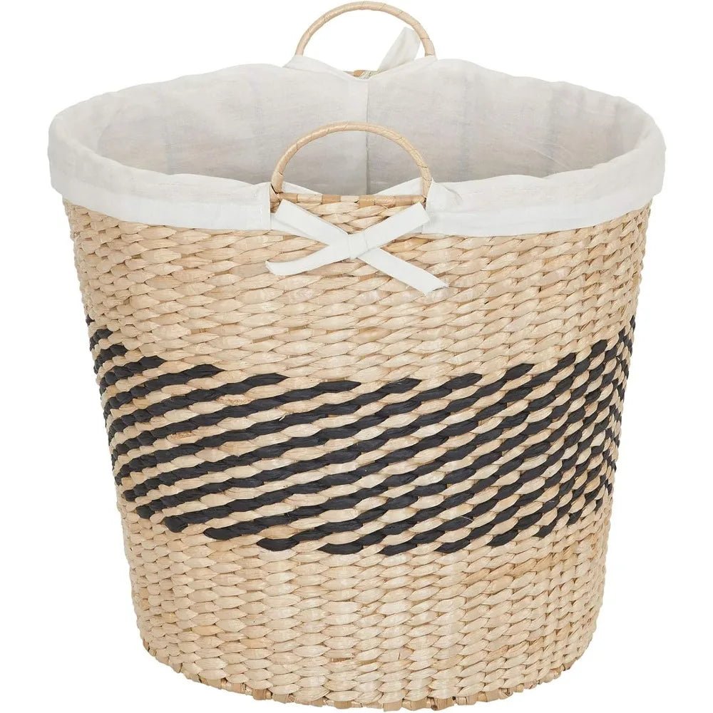 Polyester Laundry Basket - Durable Wicker Design for Organized Clothes Storage - Wicker Laundry Basket - Hurbane Home