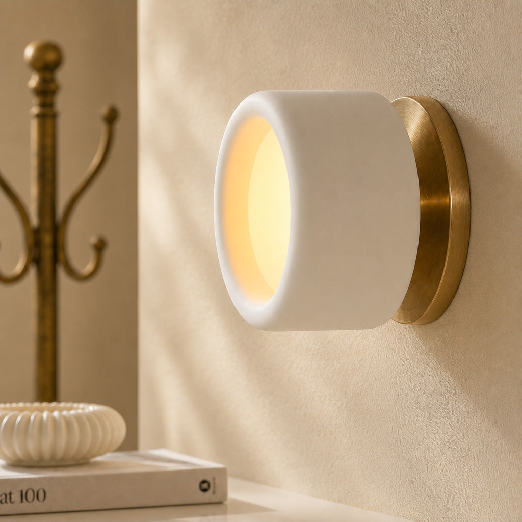 Modern porcelain shade wall sconce alternative angle view 7