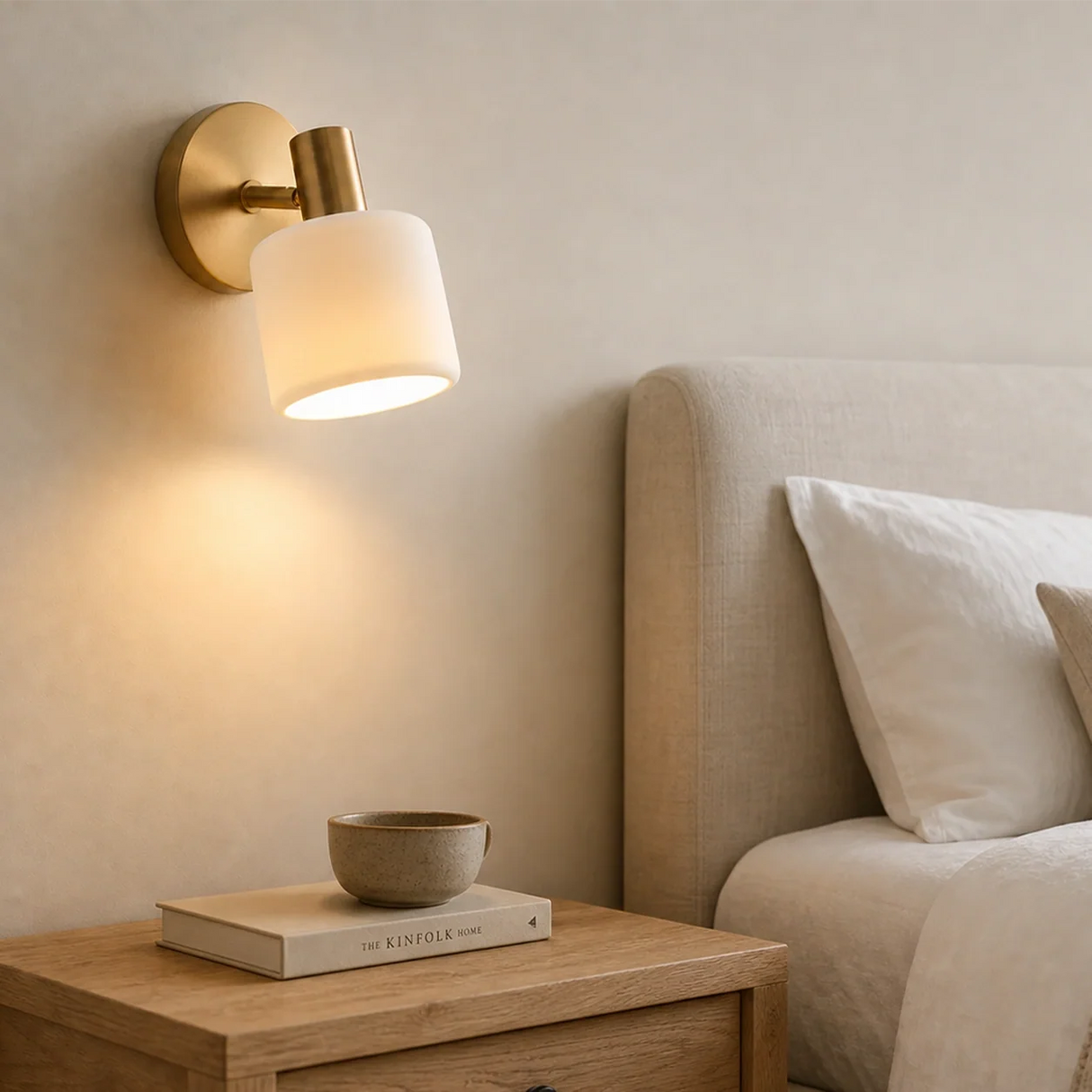 Modern porcelain shade wall sconce close detail view 14