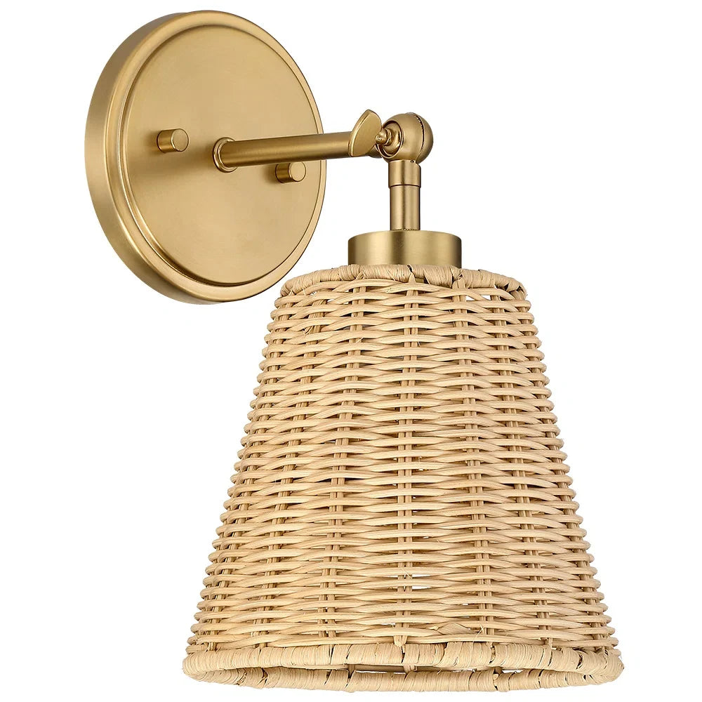 Rattan cone swing arm wall sconce supplementary product view 11