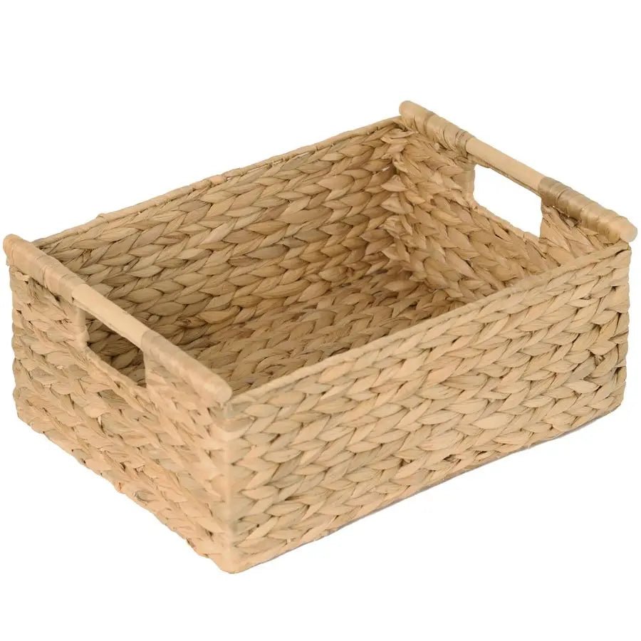 Rectangular Wicker Basket with Lid - Large Storage Solution for Home Organization - wicker storage baskets - Hurbane Home