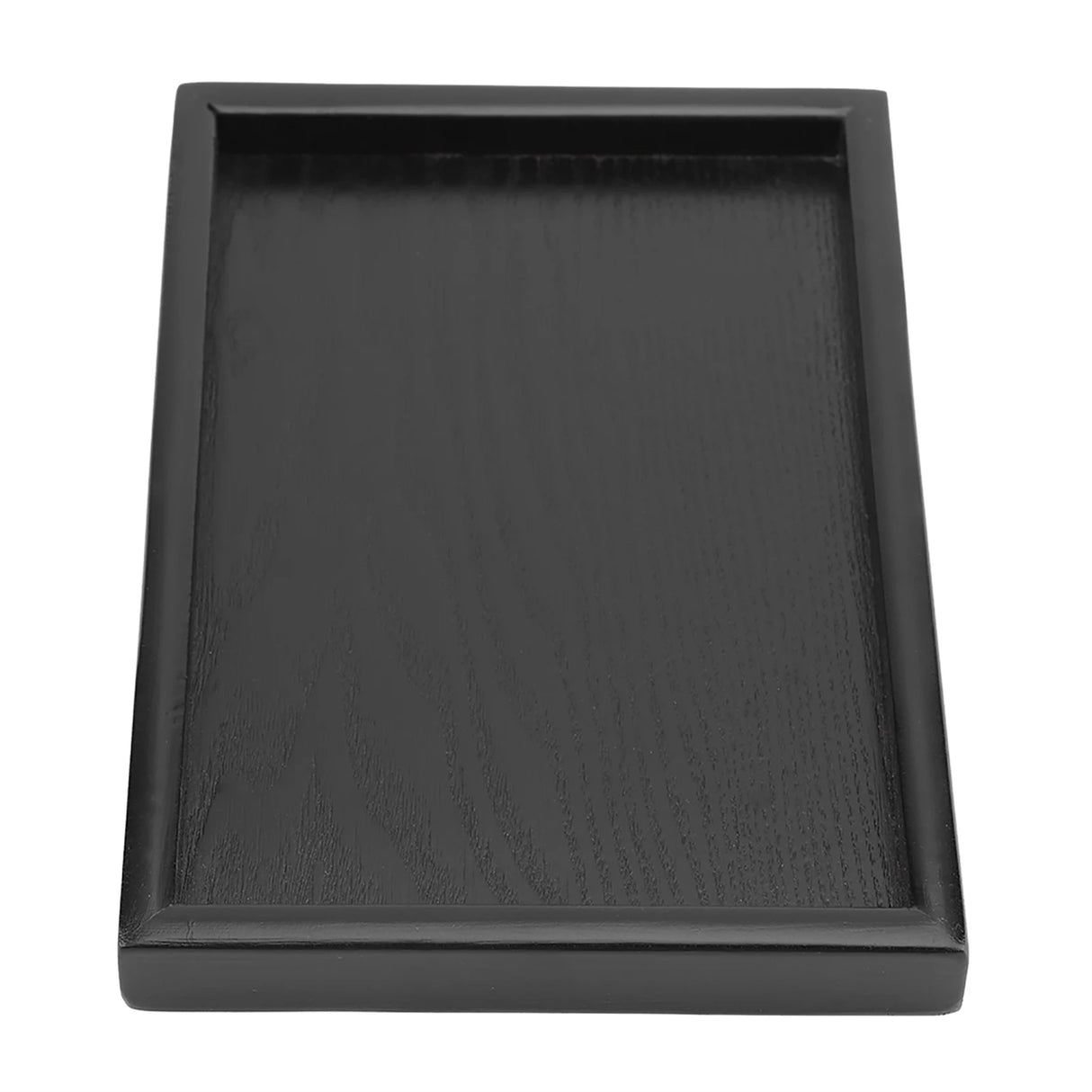 Rectangular wooden tray displayed with cups and plates