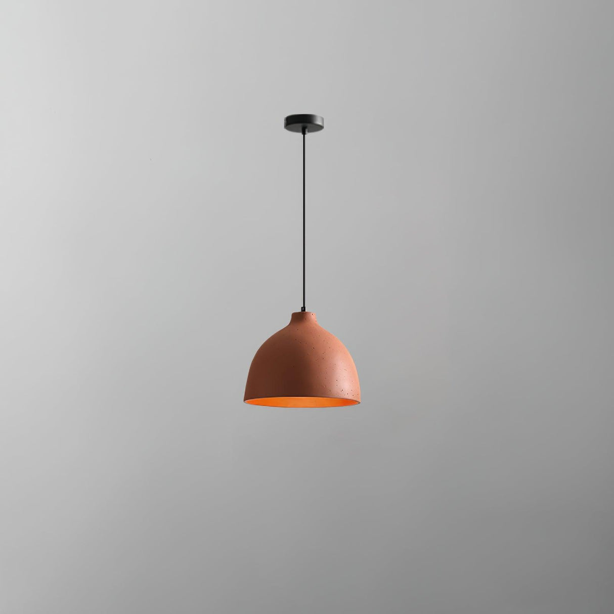 Deep dome pendant shade in grey speckled moulded resin, view 8