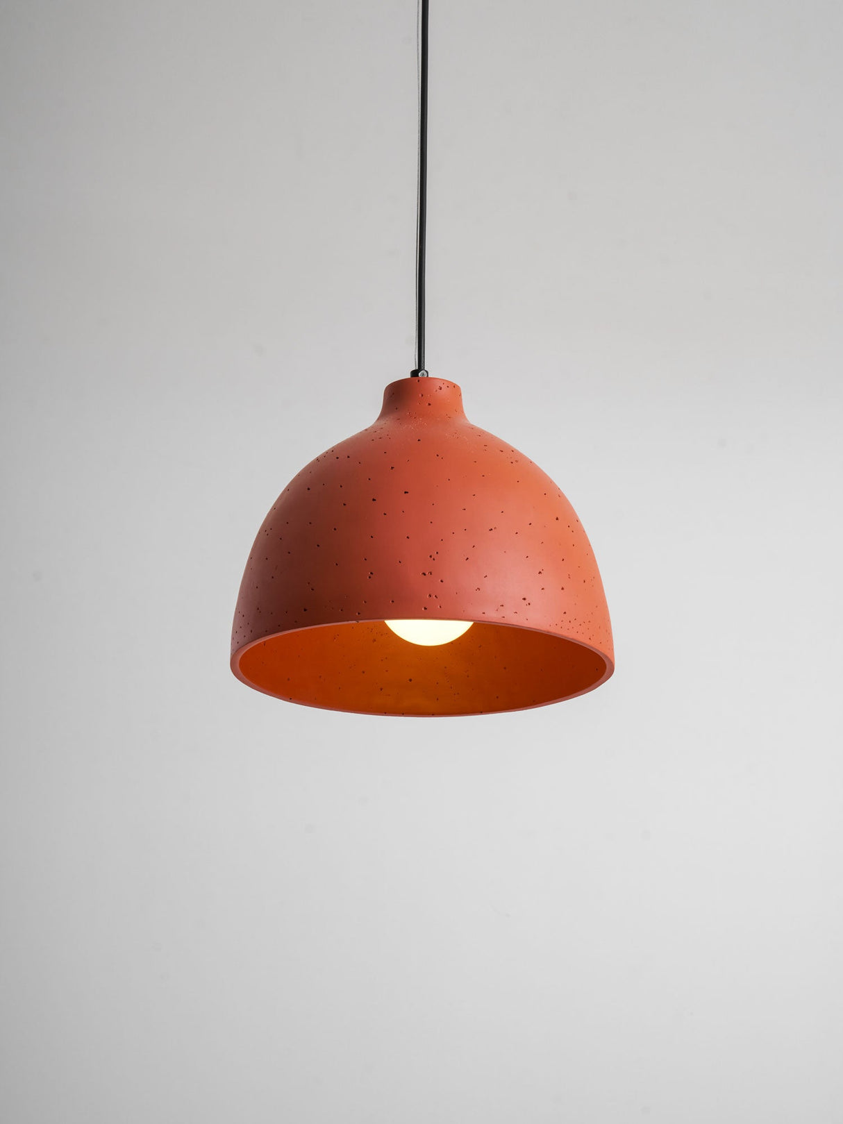Matte speckled resin dome pendant light in a white finish, view 55