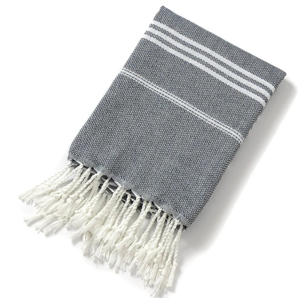 Resort Stripe Beach Towel - Turkish Cotton Quick - Dry for Pool & Cabana Use - Turkish Cotton Beach Towels - Hurbane Home