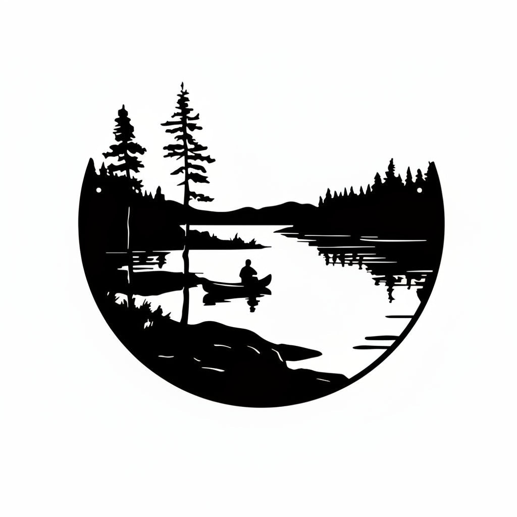 Round Metal Wall Art - Black Modern Minimalist Decor for Home and Office - black metal wall art - Hurbane Home