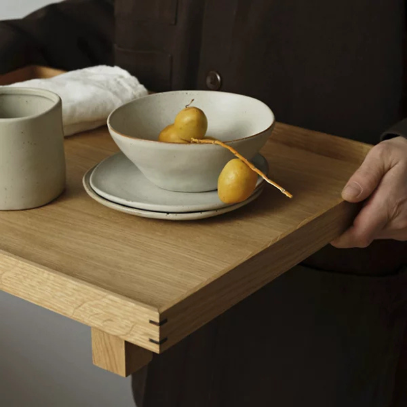 serving wood tray natural finish versatile serving piece