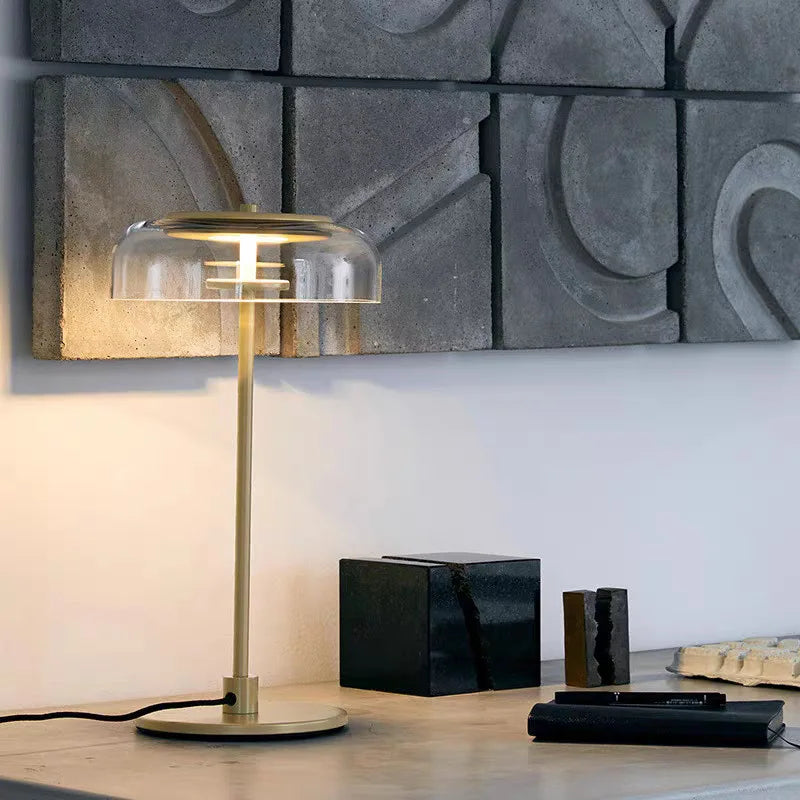 Side lamp table styled on a desk