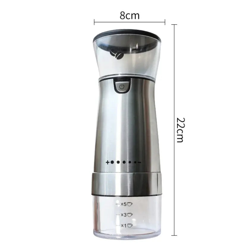 Portable USB-C Electric Coffee Grinder: Ceramic Burr, Adjustable Grind for Fresh Beans
