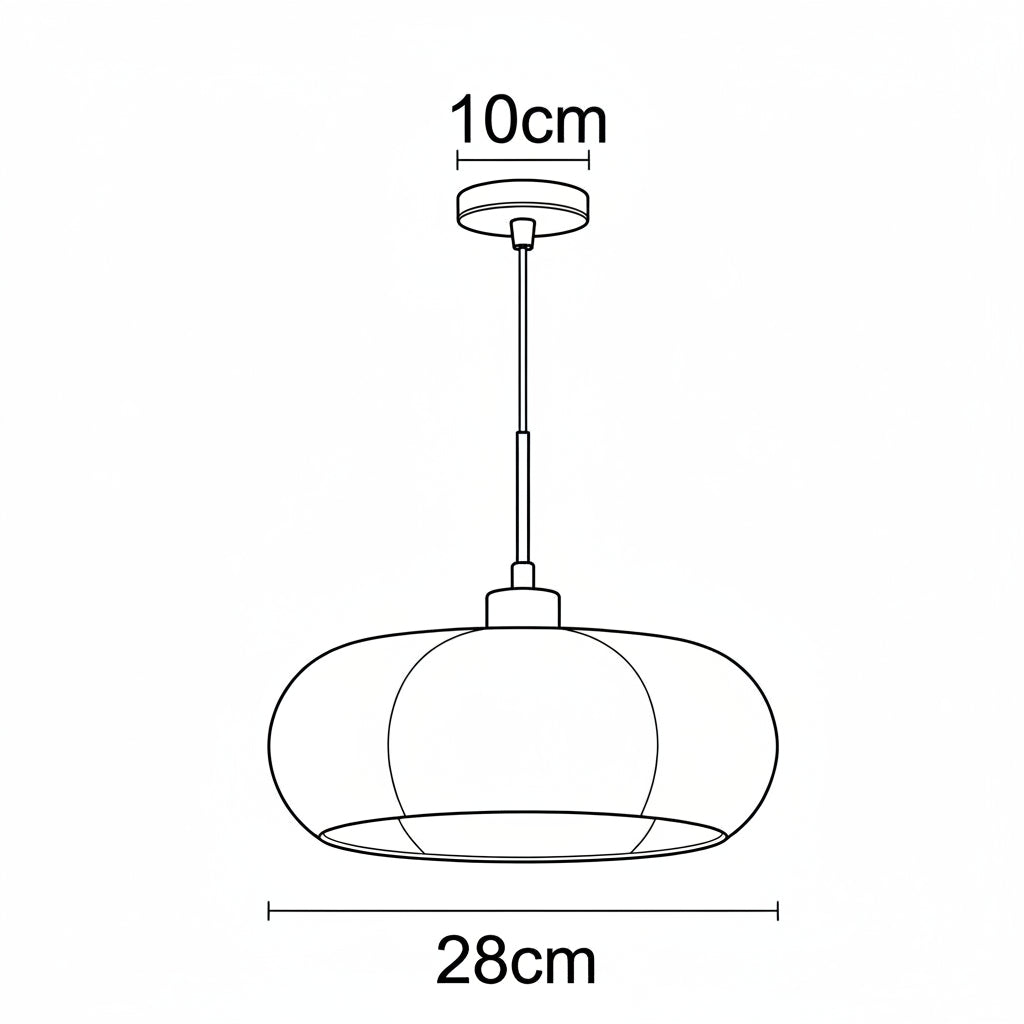 Modern Glass Pendant Light with Hand-Blown Oval Shade for Dining
