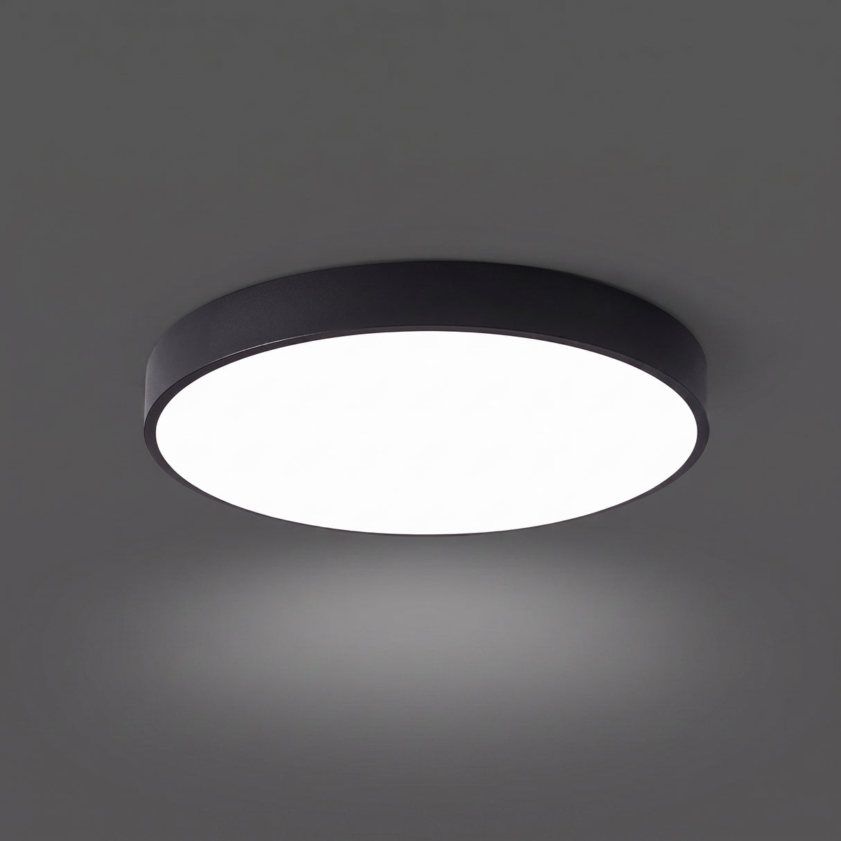 Slim circular flush mount LED ceiling light in black