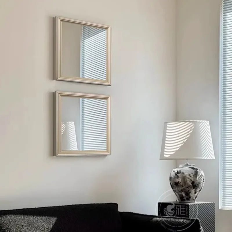 Small Square Framed Mirror - Elegant Decorative Wall Mirror for Lounges - Lounge Wall Mirrors - Hurbane Home