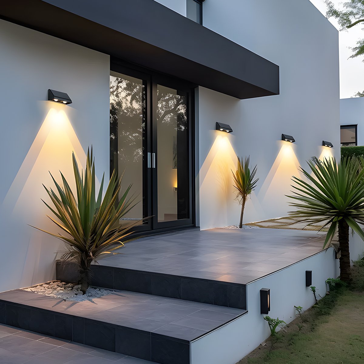 Solar outdoor wall light detail view 8 showing finish and construction