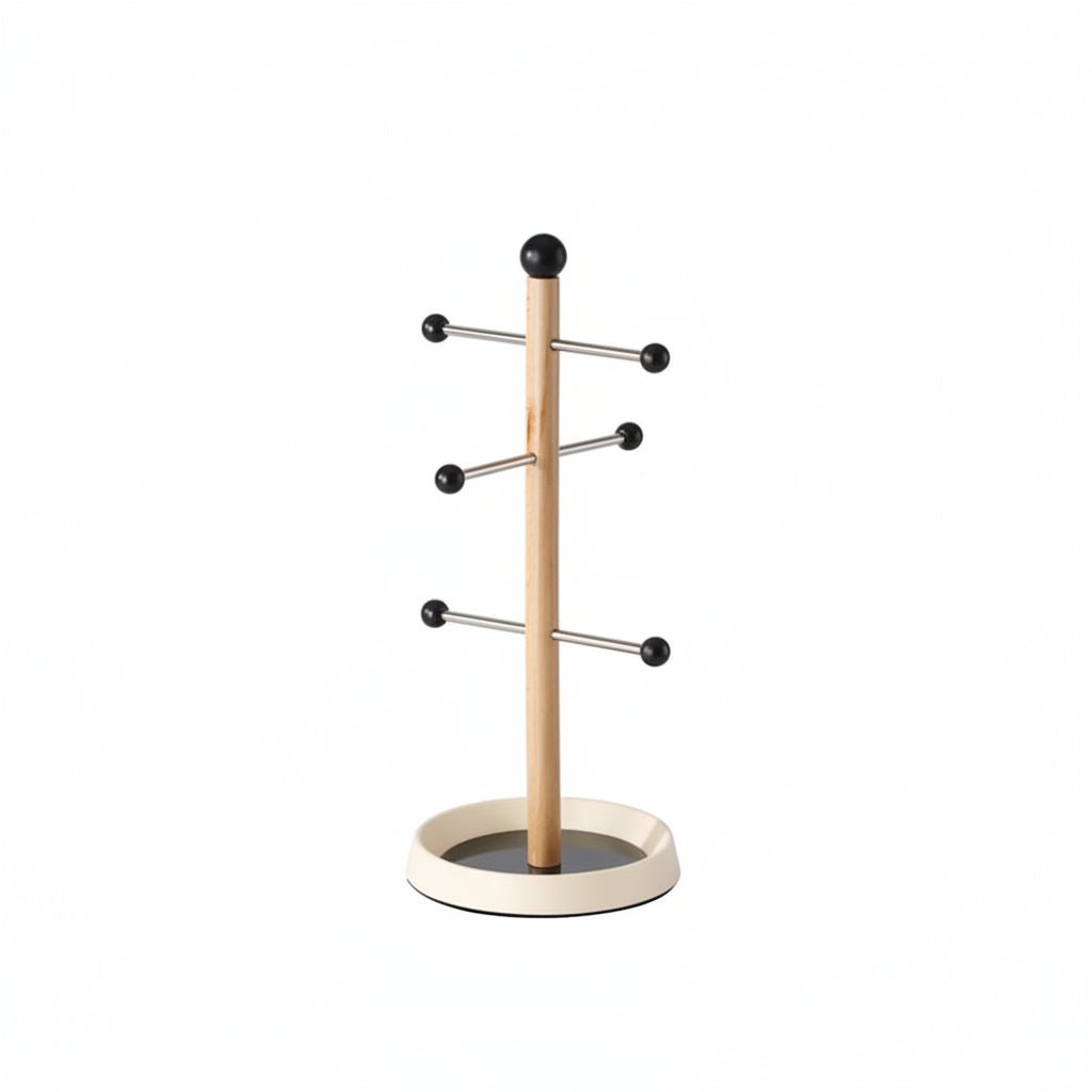 Stainless Steel Mug Tree Stand - Space - Saving Kitchen Cup Holder Rack - Mug Tree Holder - Hurbane Home