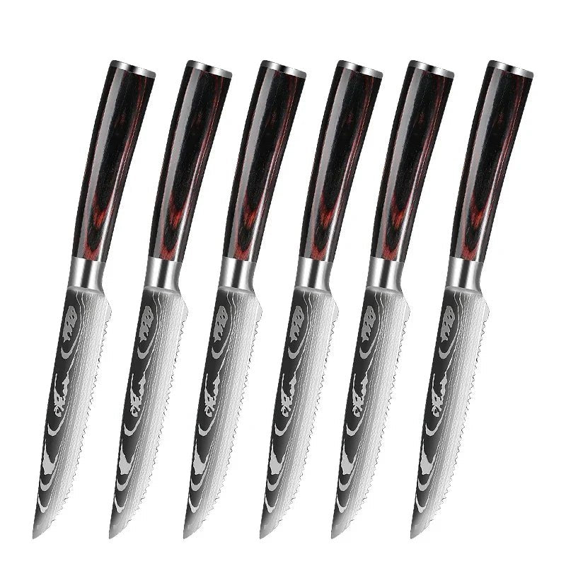 Steak Knife Set – Commercial Stainless Serrated Knives for Restaurants - Steak Knife Set - Hurbane Home