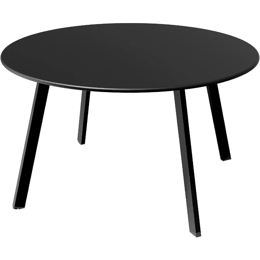 black steel outdoor coffee table for modern patio seating