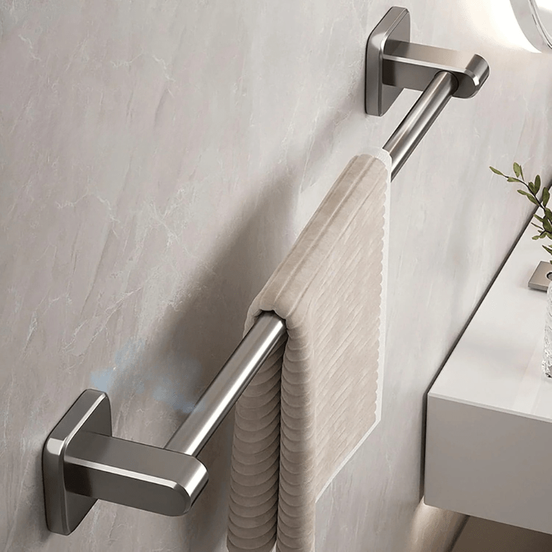 Stick Towel Holder - Space - Saving Wall Mounted Rack for Organized Bathroom - wall mounted towel rack - Hurbane Home