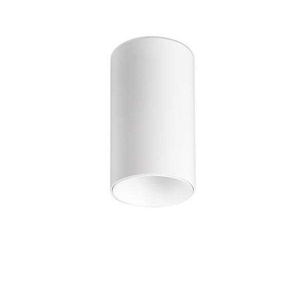White cylinder ceiling light with a white inner reflector