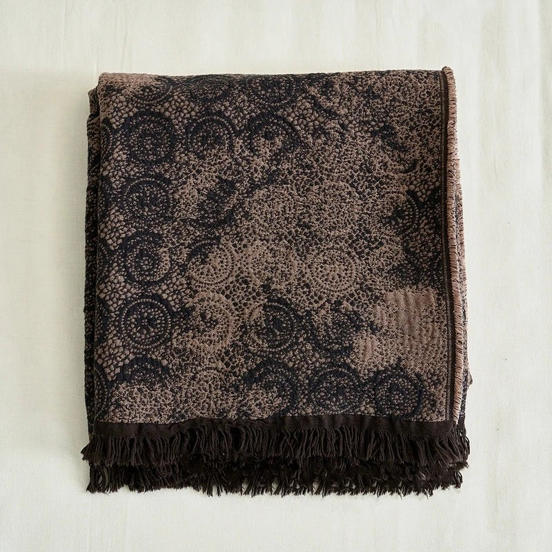 Tassel Blanket - Boho Cotton Throw for Cozy Home Decor with Tassels - Cotton Throw Blanket - Hurbane Home