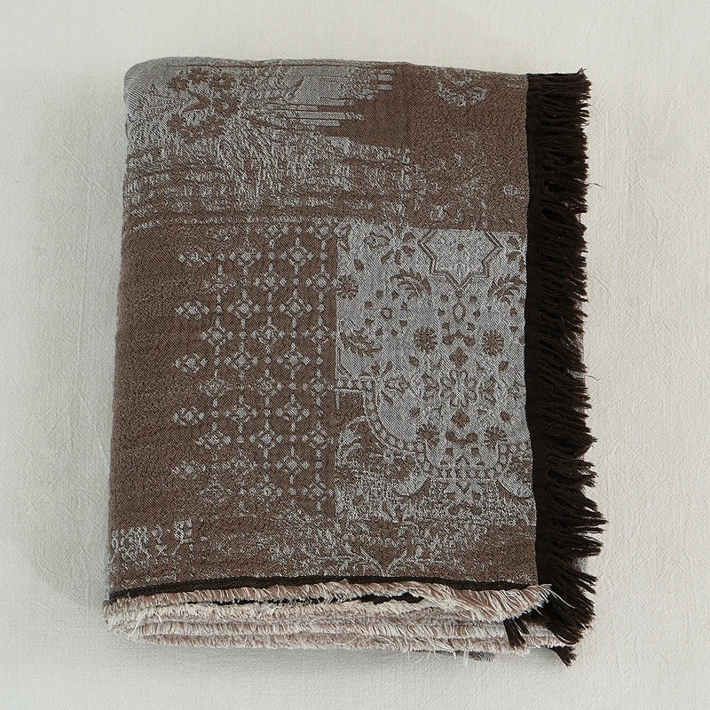 Tassel Blanket - Boho Cotton Throw for Cozy Home Decor with Tassels - Cotton Throw Blanket - Hurbane Home