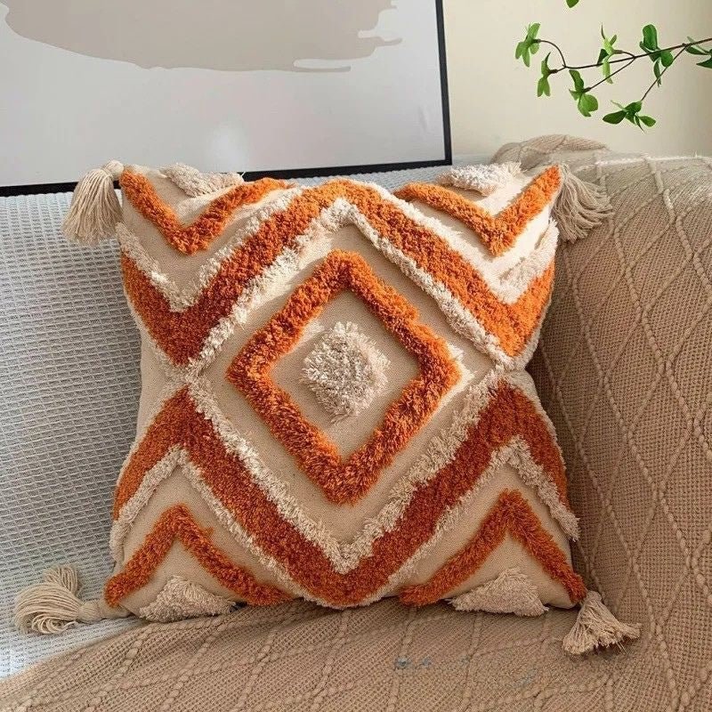 Tassel Pillow Cover - Boho Chic Decoration for Sofa or Bed - Stylish & Cozy - Boho Pillow Cover - Hurbane Home