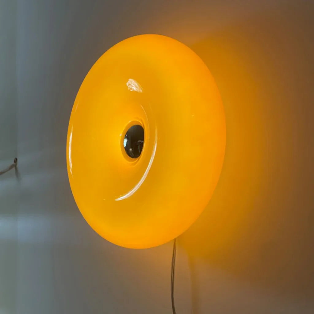 Round Glass Dimmable Wall Lamp Modern Donut LED Sconce